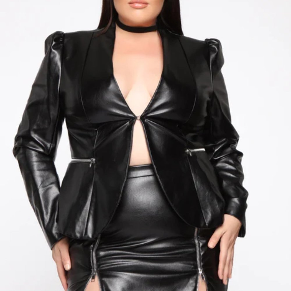 Fashion Nova Cardi B Collection Faux Leather Jacket